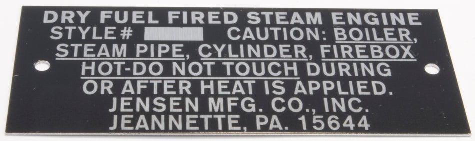 Jensen 100c Model 60 ID Plate