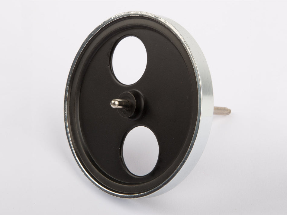 Wilesco 01401 Flywheel, diam. 80 mm, black/nickel, with axle for Wilesco D 368, 398