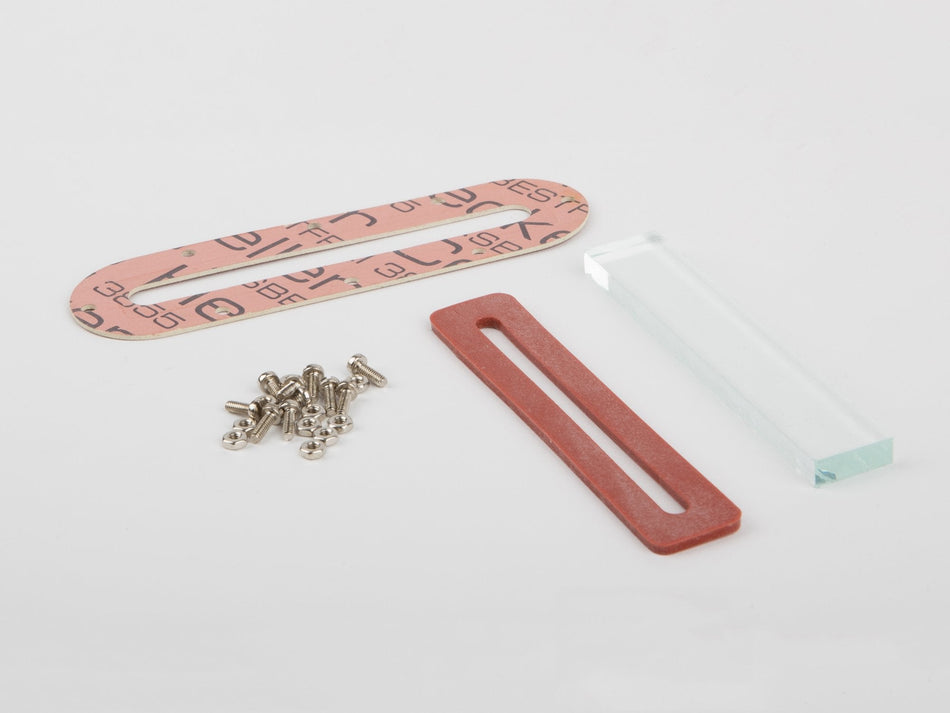 Wilesco 01554 Water gauge glass, 80 x 14 x 5 mm, with bolts, nuts and sealing rings for Wilesco D 305, 455, 456, 48