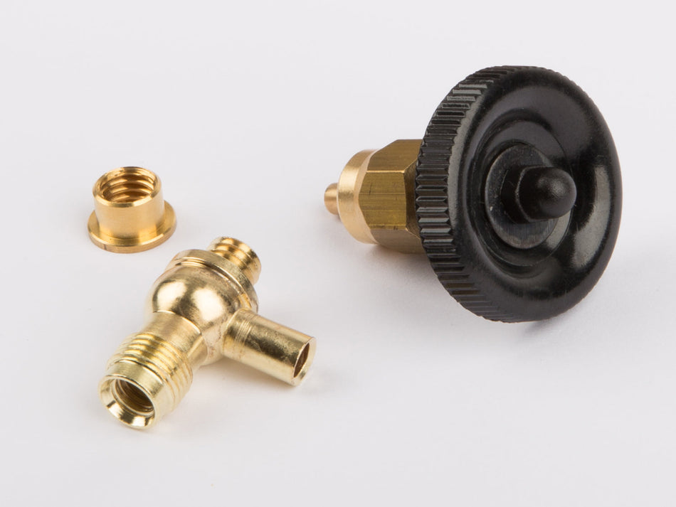 Wilesco 01601 Steam supply valve with valve body base and collar nut / solder ring, brass for Wilesco D 21