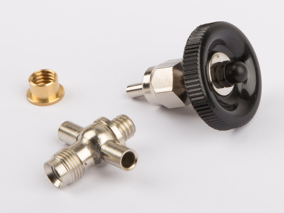 Wilesco 01602 Steam supply valve with valve body base and collar nut / solder ring for Wilesco D 22