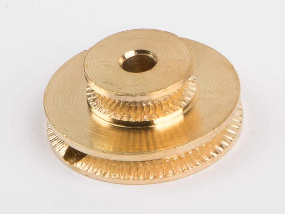 Wilesco 01637 Grooved pulley, twin 25 mm, polished brass for Wilesco D 15, 21, 430, 456