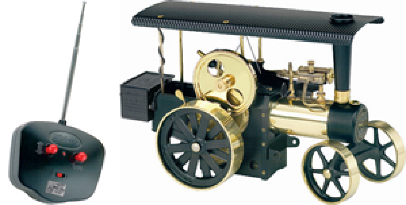 Wilesco D496 Steam Traction Engine Black-Brass with RC control